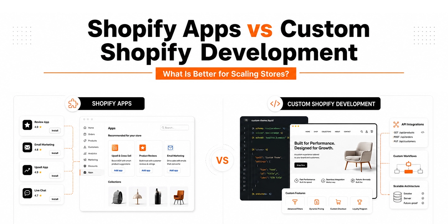 Shopify Apps vs Custom Development for Scaling Stores